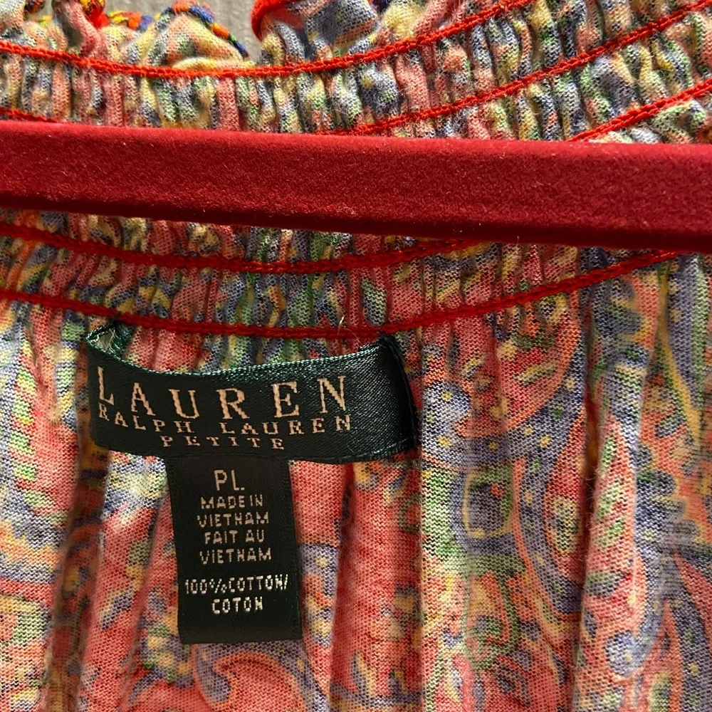 Lauren Ralph Lauren Red Paisley Blouse - Picture 3 of 3